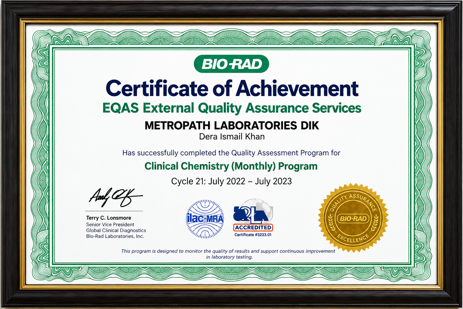 Certificate of Achievement